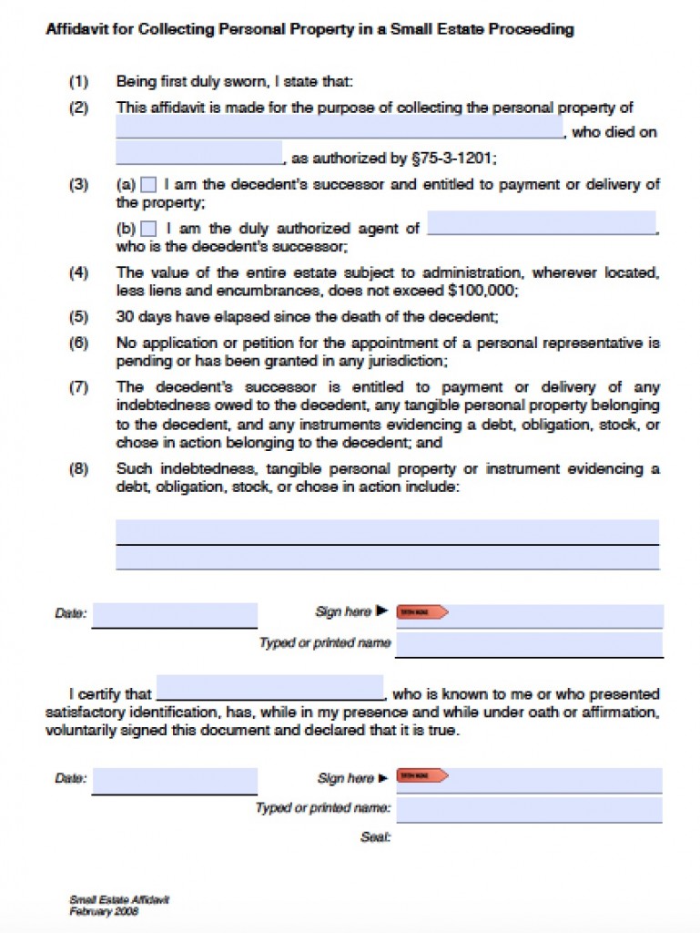 Free Utah Affidavit Of Heirship Form 